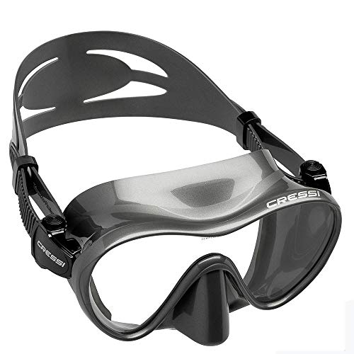 Kit de Mergulho Máscara+respirador Cressi Frameless & Supernova Dry - Cinza