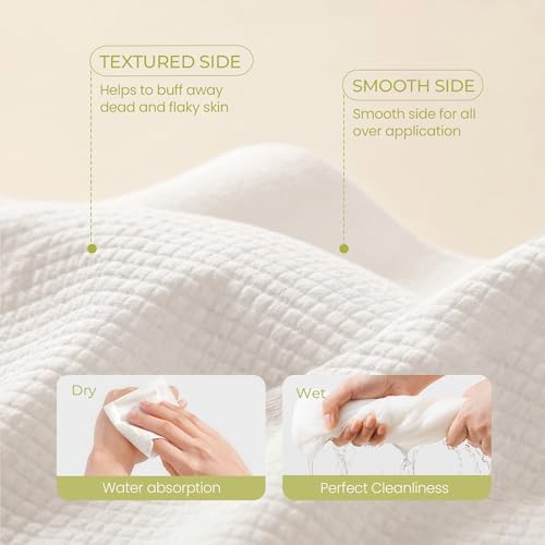 LUMIDOMA XXL Disposable Face Towel 12x12 Inches - OEKO-TEX Certified Extra Thick Facial Cleansing Cloths, 100% Plant-Based Pure Fiber Dry Wipes for Sensitive Skin, Makeup Removing, 50 Count — view 6
