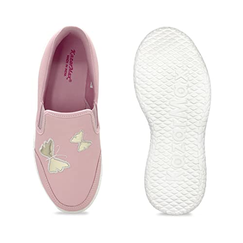 Image of KazarMax Women PU Embroidered Slipon Sneakers | Loafer| Casual Shoes