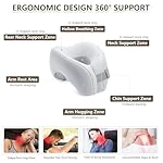 2in1 Ergonomic Memory Foam Travel Neck Pillow, Travel Pillow for All Sleep Positions on Flights, Road Trips, and Long Distance Travel with Drawstring Bag (Adjustable Hook & Loop Tape) - Image 3