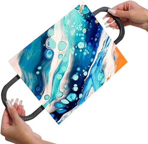 SplashNcolor 4-Pack Canvas Handles for Paint Pouring, Black Attachable Canvas Handles Frame Grip Holder for Easy Canvas Tilting, Mess Free Acrylic Paint Pouring Tools for Fluid Artists (Black)