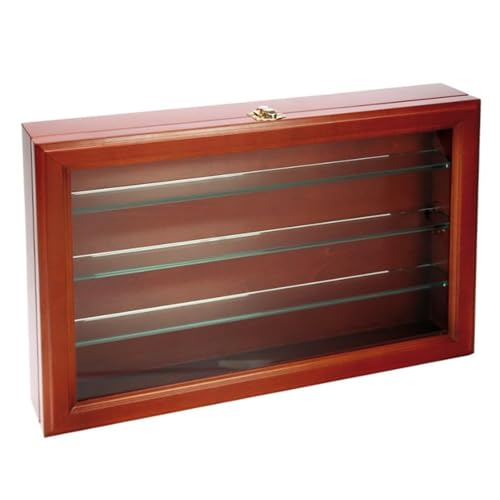 Vitrine en Bois avec étagères en verre véritable 5 mm et double serrure Safe