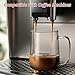 CMLKLZD Glass Coffee Mugs, 20 oz Glass Coffee Cups with Acacia Wood Lids, Clear Borosilicate Glass Mugs with Handles for Cappuccino, Tea, Latte, Hot/Cold Beverages, Wine, Americano, Set of 2