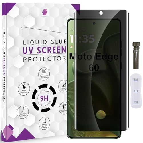 Image of HD+ UVPrivacy Tempered Glass Screen Protector for Moto Edge 60 / Edge 60 Pro (6.67 Inch, Pack of 1) Edge to Edge Coverage Anti-Spy /Anti-Peeping 9H Hardness Screen Guard with Installation Kit