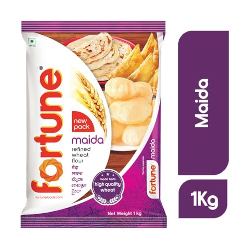 Image of Fortune Maida 1kg | Soft & Fine Texture | Ideal for Baking, Puri, Naan & Snacks | All Purpose Flour