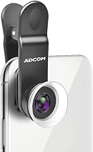 Adcom 12x/24x Macro Mobile Camera Lens with Lens Hood - Compatible with All iPhone & Android Smartphones (Black)