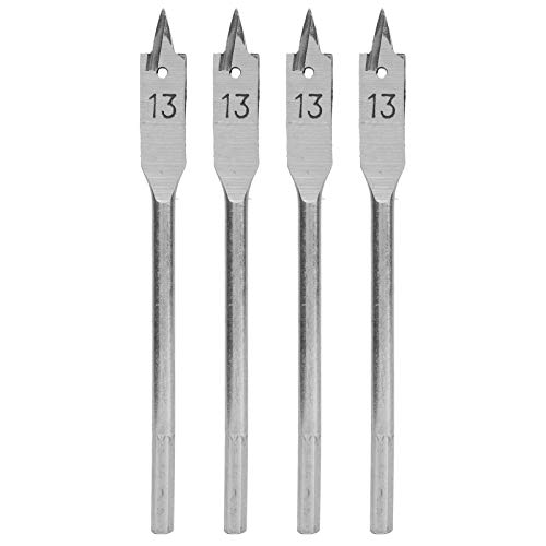 Spade Drill Bits 4Pcs Spade Drill Bit Set, 13mm Paddle Flat Bits High Carbon Steel for Woodworking