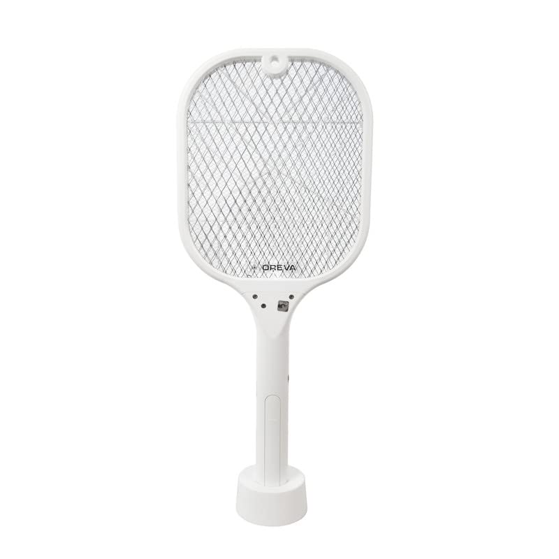 Oreva 2 in 1 Electric Mosquito Racket | Mosquito Electric Fly Swatter, Bug Zapper Racket |ABS Body & Metal Grill with 3 Layer Protection| Lightweight Rechargeable Auto Killing Mosquito Racket – White (B0BFQPQFDB) Amazon Price History, Amazon Price Tracker