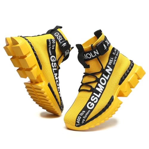Image of Jakcuz Men's High Top Sneakers Plus Size Breathable Gym Athletic Running Walking Tennis Comfortable Fashion Platform Shoes