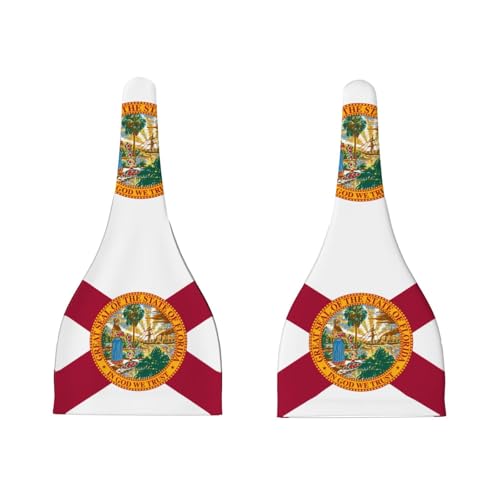 Newborn Baby Hat, Flag of Florida Print Soft Top Knot Beanie Cap, Cute Baby Headwear for 0-6 Months Black3