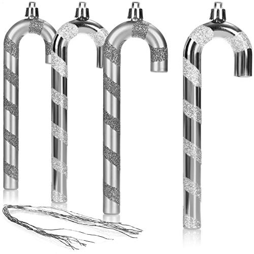 com-four® 4X Christbaumanhänger Zuckerstange - Christbaumschmuck zum...