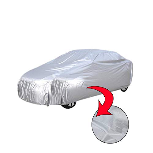 Image of Adroitz Silver Matty Triple Stitched Car Body Cover for Hyundai Getz Prime (Without Mirror Pocket)