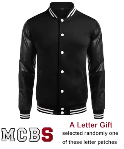 Image of COOFANDY Men Fashion Long Sleeve Button Front Cotton Bomber Baseball Jacket