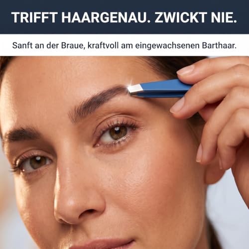 KLINGENHELD® Haargenaue Pinzette - greift jedes Haar beim 1. Versuch ohne durchrutschen - Pinzette Augenbrauen Zupfen handgeschliffen… – Ansicht 6