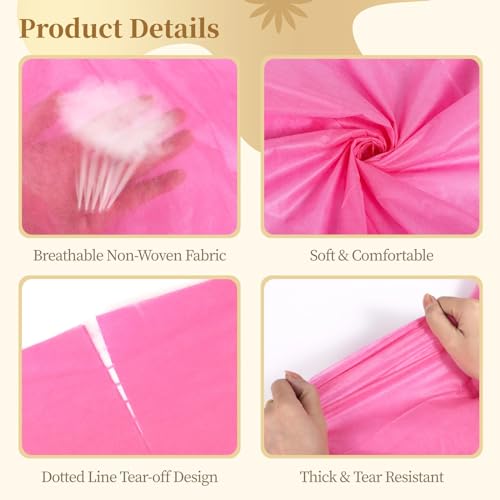 Image of 100PCS Disposable Massage Table Sheets, 71 inch x 31.5 inch Disposable Massage Bed Covers, Breathable Non-Woven Fabric Bed Sheets, Single Use Hygiene Sheet for SPA,Beauty Salons,Hotels (Pink, 71 inch x 31.5 inch)
