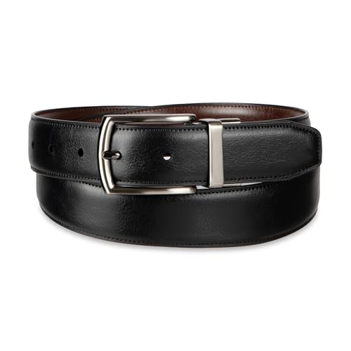 Haggar Men's 2-in-1 Reversible Leather Belt for Dress Pants, Suits, Khakis-Classic, Business Casual, Formal, Work2