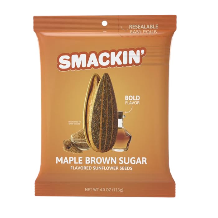 Smackin' Sunflower Seeds – Roasted Jumbo Small-Batch, Maple Brown Sugar