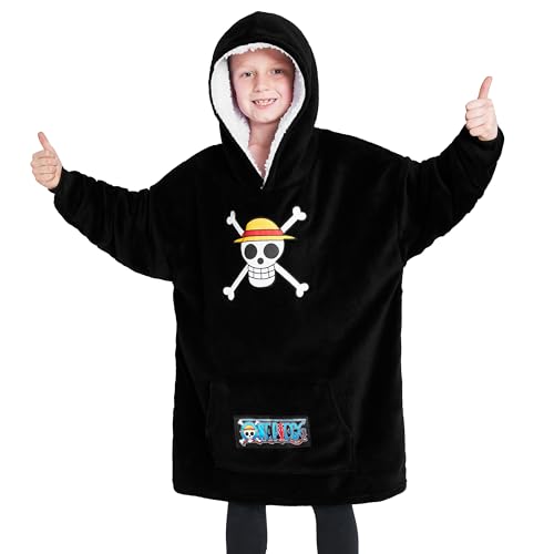 One Piece Fleece Hoodie Blanket for Boys Teenagers - One Size Kids Oversized Hoodie Sherpa-Lined Hood Gifts for Boys