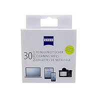 ZEISS Lens Set of 30 Cleaning Wipes Suitable for Camera Lenses, Binoculars, Filters, Optical Lenses, LCD Screens, Laptop and Smartphone