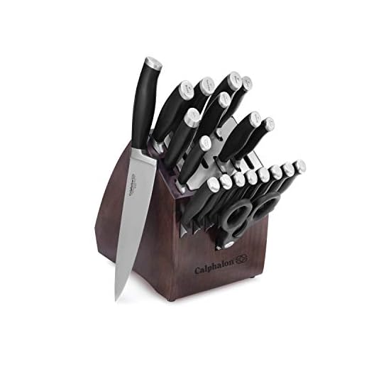 Calphalon Contemporary Self-Sharpening 20-Piece Knife Block Set with SharpIN Technology, Black