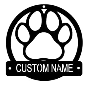 Custom Dog Paw Sign Custom Metal Name Si...