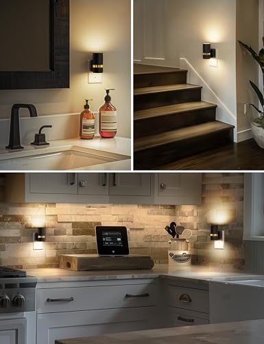 L LOHAS LED Night Lights Plug into Wall, Dimmable Night Light with 0-100LM Brightness Adjustable, 3000K Soft White, Nightlight with Dusk to Dawn, 2 Pack, Ideal for Home Bathroom Decor