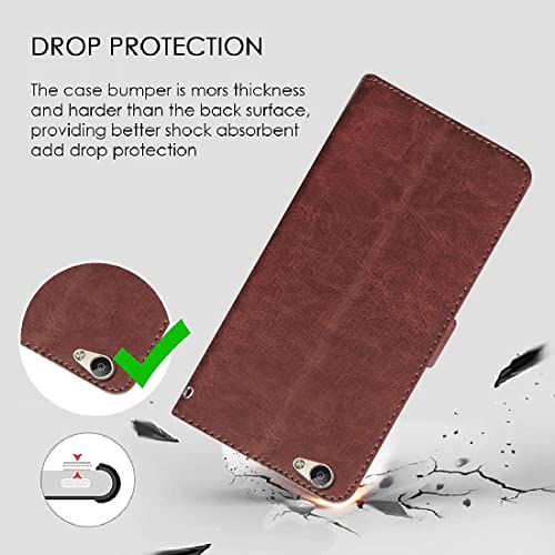 Image of Flip Cover Compatible for Vivo V5 / Vivo V5s | Premium Leather Finish | Inbuilt Pockets & Stand | Flip Cover Back Case for Vivo V5 / Vivo V5s (Brown)