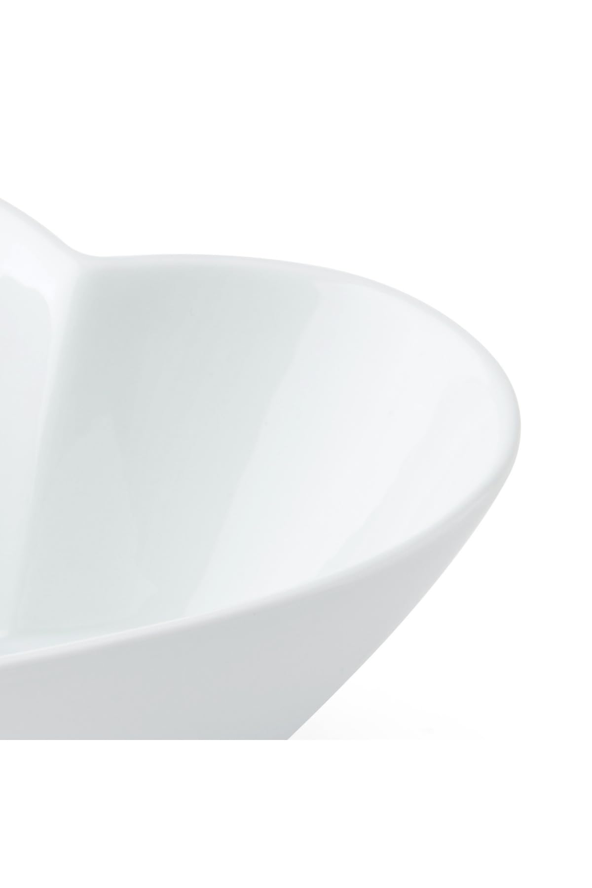 Mikasa Ciotola da portata quadrata rotonda moderna in porcellana, 200 ml, bianca, motivo a cuori