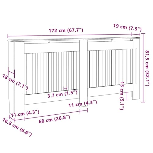 Cache-radiateur luxe chêne Sonoma vidaXL pour protection esthétique - 4