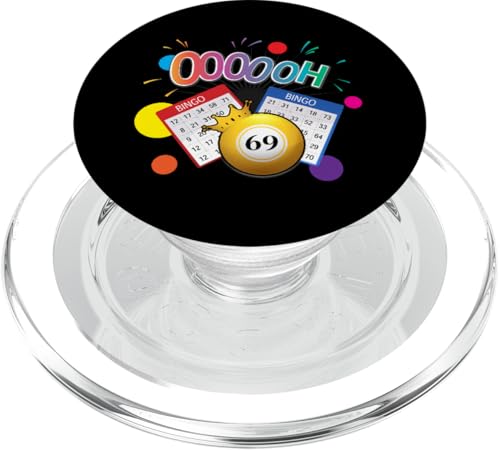 Image of Drag Queen Bingo Funny Oooooh 69 Bingo Fan LGBT Bingo Ball PopSockets PopGrip for MagSafe