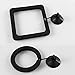 SLSON Fish Feeding Ring Aquarium Fish Floating Food Feeder Circle Square and Round with Suction Cup,Set of 2 Black