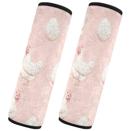 Seat Belt Covers 2 Pack Chickens Eggs Car Seat Strap Covers Super Soft Car Seat Neck Cover for Boys Girls Adults Babies S