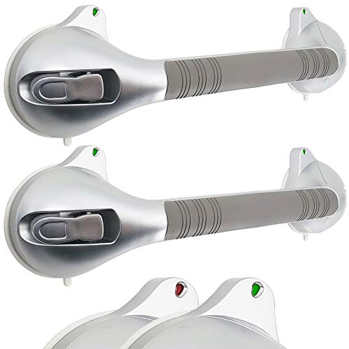 AmeriLuck Suction Bath Grab Bar 16.5" with Indicators, Bathroom Shower Handle