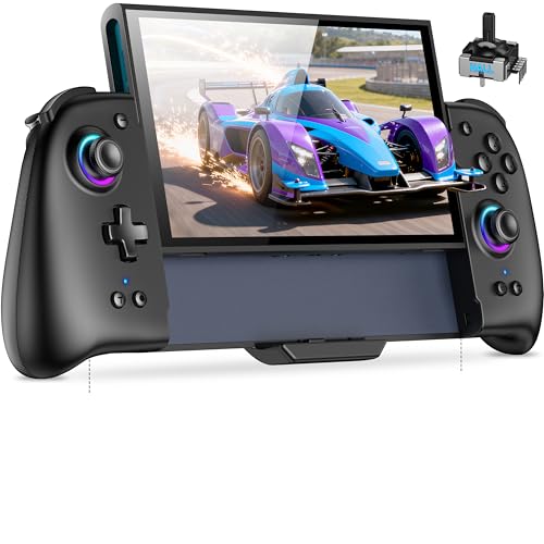 Image of NinABXY Hall Effect Joystick Controller for Nintendo Switch 2, Wireless One-Piece Handheld Switch Joypad - Macro, Ergonomic Grip, Turbo- Christmas Accessories, Black,M
