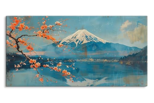 Paul Sinus 120 x 60 cm - Tableau mural sur toile - Paysage japonais avec fleurs de cerisier - Art naturel fascinant pour vos espaces de vie