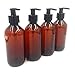 Produktbild aoory 4 Stück Bernstein Pet Leer Kunststoff Flasche Mit Schwarz Lotion Pumpe Spender Recyclebar