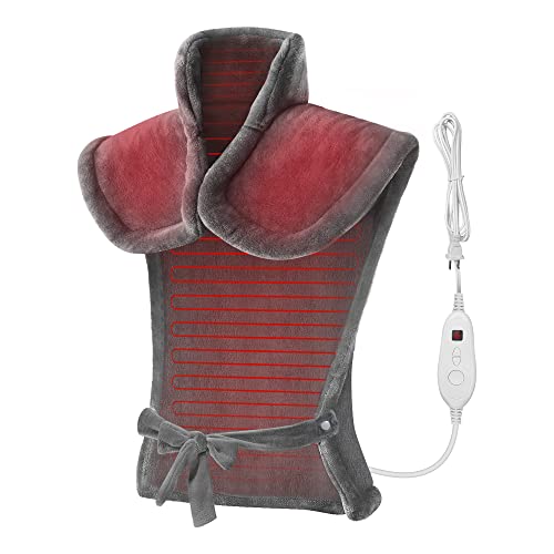 Heating Pad for Back Pain Relief, Snailax Electric Large Heating Pad for Neck and Shoulders,Weighted Wearable Back Heated Wrap,Heat Pads for Cramps, 6 Heat Settings & Auto Shut Off, Washable,Gifts