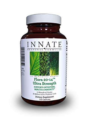 INNATE Response Formulas, Flora 20-14 Ultra Strength, 20 Billion CFU Probiotic, Vegan, 120 Capsules (120 Servings)