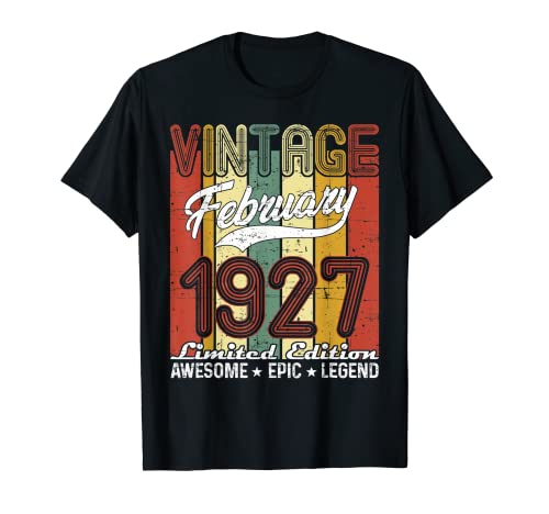 Edición Limitada Febrero 1927 94 Cumpleaños Regalo Vintage Camiseta