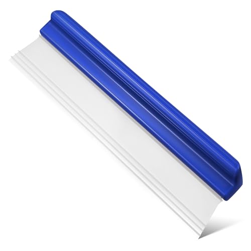 Ipetboom Limpiaparabrisas para Coche Escobilla de Secado de Goma Color Azul Oscuro Mango Ergonómico Raspador de Agua para Ventanas y Parabrisas Herramienta de Limpieza Versátil para