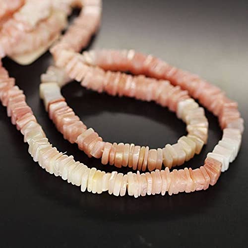 Opale rose perles heishi carrées lisses pour éliminer les défauts de vos bijoux