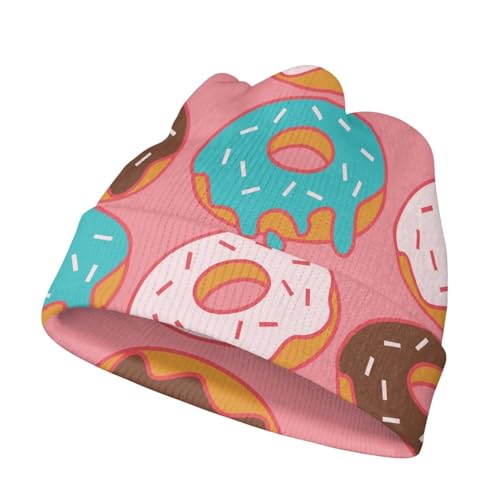 Funny Floral Animal Print Beanies for Boys Girls Chunky Warm Knitted Soft Winter Beanie Hats