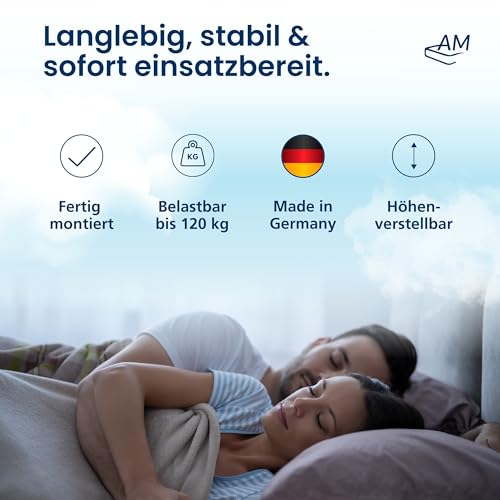 AM Qualitätsmatratzen 7 Zonen Lattenrost 140x200 verstellbar mit 44 Federleisten - Made in Germany - Verstellbarer Lattenrost 140x200 - Kopf und Fußteil - Holmabsenkung für Schulter und Becken – Bild 7