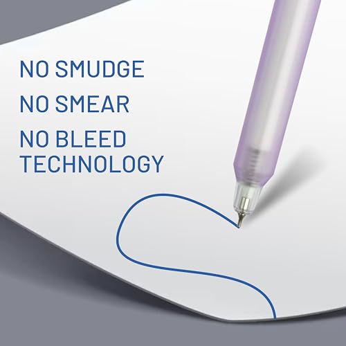 Image of Anupam Sylent Roller Gel Pen 0.5 mm, Waterproof Smooth Quick-Dry Dark Ink, Comfortable Grip Exam & Office Pen, Refillable (Multicolour Body BlueInk, Pack of 3)