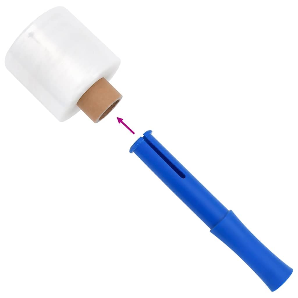 Láminas elásticas transparentes de 23 μm, 10 cm x 300 m, material de polietileno con asa, material de embalaje para caja de envío, protección contra la suciedad y el polvo