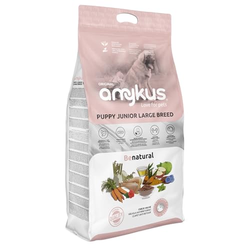 Amykus Original Puppy Junior Large Breed 3 kg | Alimento con más de un 92% de proteína de Carne para Perros Cachorros de Raza Grande y Madres en Lactancia