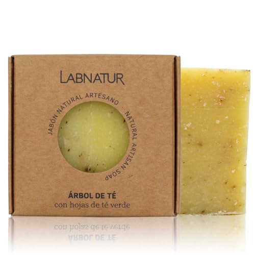 Jabón Natural Premium Árbol de Té 100g Labnatur.Fungicida y Antibacteriano. Manos, Cuerpo y Cara. Limpieza Profunda. Vegano.