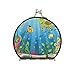 Underwater Blue Ocean Landscape with Sea Turtles and Fish Sea Plants Compact Makeup Mirror, Twin-Sided Cosmetic Mirror with 2 x 1x Magnification, Buckle Folding Mini Pocket Portable Hand Mirror