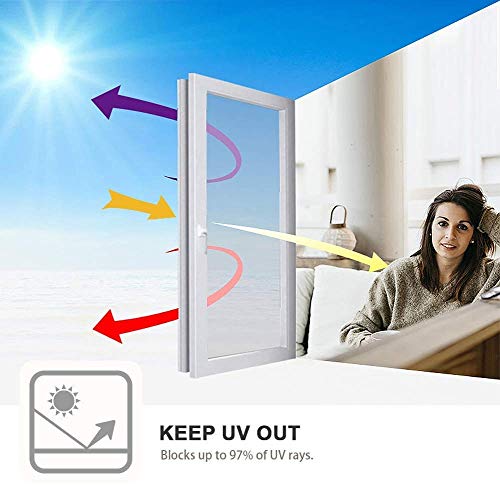 Filmgoo Window Tint for Home One Way Daytime Privacy Window Film Heat Blocking Anti UV Mirrored Reflective Window Film for Home and Office, Black Silver, 29.5 Inch x 6.5 Feet