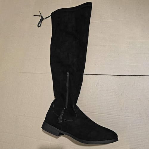 Botas por encima de la rodilla de invierno con tacón bajo cómodo 3